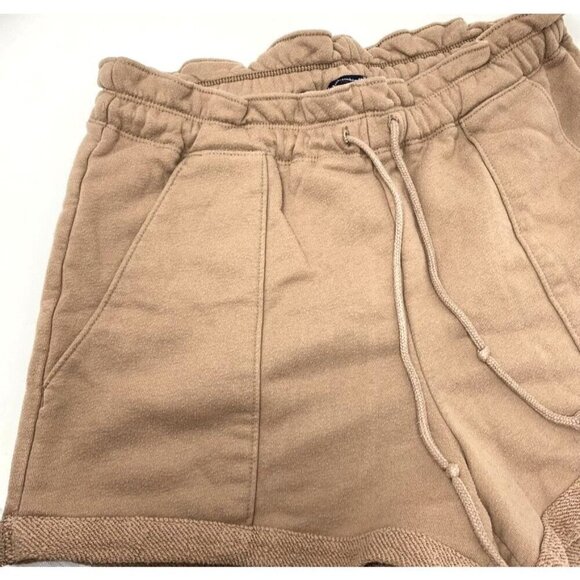 Abercrombie & Fitch Tan Sweatshorts Plush Lounge Shorts Size Medium B13 - Picture 5 of 6